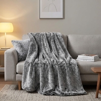 Plaids en fourrure de vison doux et luxueux, tricotés, pour la décoration de la maison, certifiés OEKO-TEX, parfaits pour l'hiver
