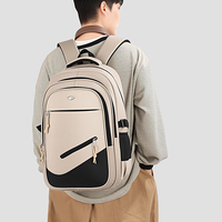 Sac à dos décontracté T349 15,6 pouces en tissu Oxford imperméable pour étudiants, hommes, voyages d'affaires, sac à dos léger en polyester pour ordinateur portable