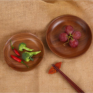 Vajilla de madera maciza de nogal negro japonés de estilo japonés, plato de aperitivos, plato de fruta al por mayor, plato de cena creativo, plato de porcelana de hueso - Product Image 2