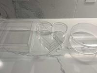 Boîte de présentoir carré en forme de coeur en acrylique transparent pour gâteaux à base de lait personnalisé en gros