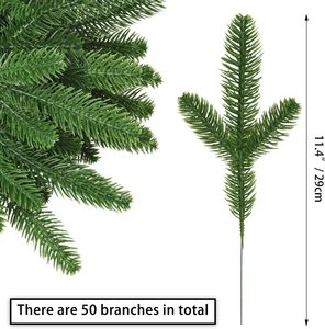 Yo cho — baguettes florales artificielles de noël, 50 pièces, fausse plante de <span class=keywords><strong>sapin</strong></span>, Spray de branches de pin verts, tiges de perruque - Product Image 4