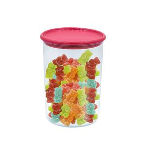 Recipiente redondo de plástico transparente de 1000ml con tapa, tarro de almacenamiento multiusos para cereales y especias - Product Image 1