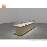 Vitrine de présentation de bijoux en verre moderne de luxe avec éclairage LED et finition imperméable |   Taille personnalisable pour les magasins de détail