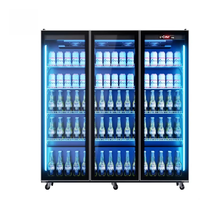 Réfrigérateur commercial pour boissons gazeuses avec éclairage LED, vitrine réfrigérée en acier inoxydable pour vin et bière