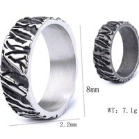316L Edelstahl Gussring für Herren, Antiker Gotischer Punk-Bandring, Gravierte Textur 15 Stile, Biker-Rock-Geschenk