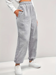 Dropshipping Pantalon de survêtement extensible à taille haute et élastique-Pantalon de tous les jours ultra-confortable, décontracté et polyvalent pour femmes - Product Image 4