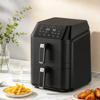 Friteuse à air monozone professionnelle et domestique 12L 1300W+1300W, chauffage rapide, multicuiseur, friteuse à air carrée à panier unique
