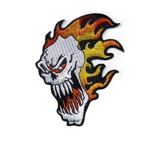 Sinh Thái lớn lớn sọ đầy đủ xe máy Biker tùy chỉnh thêu broderie bordado các bản vá lỗi - Product Image 6