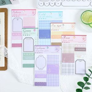 Soft Wind Sleep Ancient Simple Grid Self-Adhesive <b>Memo</b> <b>Pad</b> Paper Material 9x11.5cm with Customized for Messaging - Product Image 1
