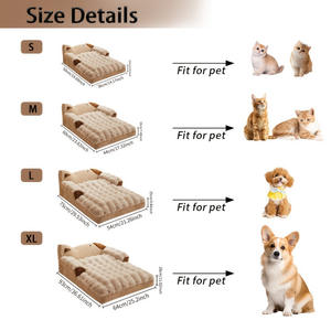 Haustierbett mit Kaninchenfell-Plüsch und Flanell, Abnehmbares Rutschfestes Luxus-Sofabett für Hunde und Katzen, Winter, Innenbereich - Product Image 4