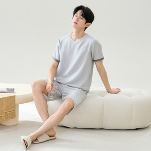 <span class=keywords><strong>Pigiama</strong></span> da <span class=keywords><strong>uomo</strong></span> LONGD casual alla moda a <span class=keywords><strong>maniche</strong></span> <span class=keywords><strong>corte</strong></span> e pantaloncini, per tutte le stagioni, in 100% poliestere lavorato a maglia, traspirante e ad asciugatura rapida - Set completo - Product Image 2