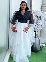 Robe longue élégante pour femmes grandes tailles avec design color block africain, robe musulmane pour femmes, robes de style africain