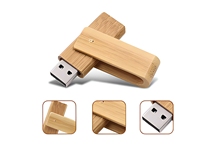 Nouvelle clé USB 2.0 pivotante en bois haute vitesse avec options de stockage de 1 Go/2 Go/4 Go/8 Go/16 Go/32 Go/64 Go/128 Go
