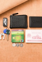 Porte-monnaie portable en cuir PU doux petits portefeuilles fermeture éclair femmes pochette sacs mini porte-carte de crédit