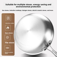 Poêle à frire ronde en acier inoxydable avec design nid d'abeille pour la cuisine et les ustensiles de cuisson
