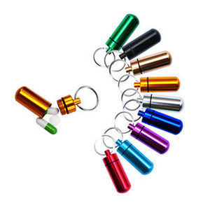Logo personalizzato stampa impermeabile Mini portapillole in lega di alluminio portapillole portapillole portapillole con portachiavi - Product Image 1