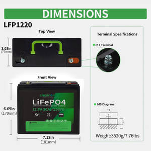 แบตเตอรี่ Enerforce 12v 20ah Lifepo4 แบบขั้ว M5 รองรับ 12v <span class=keywords><strong>24v</strong></span> 50ah 100ah 200ah แบตเตอรี่ลิเธียมไอออนสำหรับเก็บพลังงาน - Product Image 2