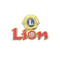 Insigne personnalisé de broche sur l'emblème étiquette personnalisée en métal plaqué or 3d creux dragon Lions Club salon épinglette insigne broche