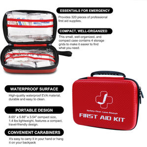 Trousse de premiers secours professionnelle et de sécurité, 320 pièces, en EVA, avec étui rigide - Product Image 5