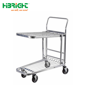 Heavy Duty Metal <b>Hand</b> Trolley Wire Basket 150kg Capacity 5'' PU Wheels Supermarket Restocking Warehouse Logistics <b>Cart</b> - Product Image 5