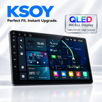 KSOY-TS18 FM RDS 4+64G QLED Android 14 WiFi BT 5.0 RCA Output Kamera 360 Octa Core DVR Android Carplay untuk Mobil Multimedia Mobil