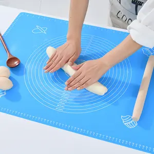 Tapis de pétrissage surdimensionné en silicone, cuisine moderne et minimaliste, tapis de roulement épais avec échelle, tapis de cuisson antiadhésif de qualité alimentaire