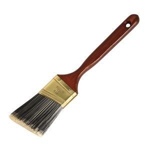High Quality White Black PET Filaments Angle Sash Paint <b>Brush</b> Set Industrial & DIY Grade Customizable OEM Support Wooden Handle - Product Image 1