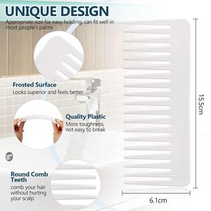 Nuevo Peine para el Cabello de Acetato de 4mm de Grosor con Logotipo Personalizado, Peine de Dientes Anchos para Mujer, Blanco, Antiestático, para Cabello Rizado - Product Image 3