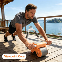 Rouleau de fitness mince à rebond automatique pour entraînement à domicile, équipement de musculation pour hommes et femmes, perte de graisse abdominale et de la taille, entraînement corporel