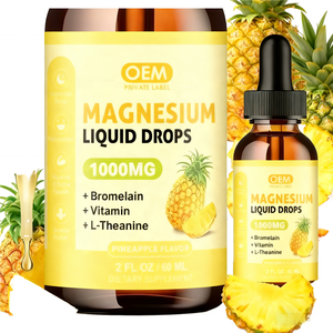 Gotas líquidas de glicinato de magnesio OEM para aliviar el estrés, suplemento vitamínico de fibra tranquila para dormir más profundo para adultos y mujeres embarazadas - Product Image 1