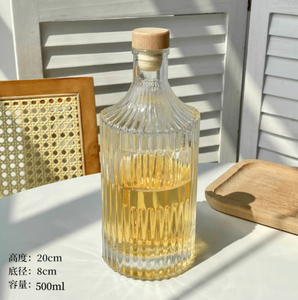 Chất lượng cao Vòng Trong Suốt 500ml Rỗng rõ ràng dày rượu rum trái cây chai thủy tinh 700ml cho với nút chai - Product Image 5