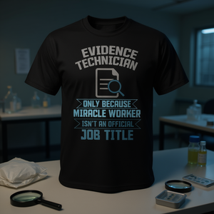 Maglietta per tecnici dell'forense solo per ragioni di umorismo, perché il termine 'lavoratore dei miracoli' non è un titolo ufficiale - Product Image 3