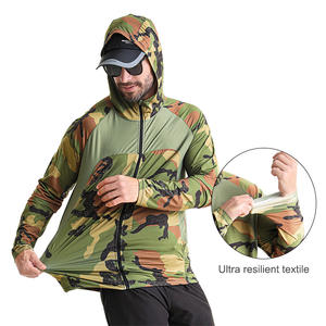 Sbart personalizado ligero poliéster sublimación UV Botón de manga larga SPF UPF 50 camisa de pesca con capucha - Product Image 1