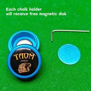 TAOM <b>Pool</b> Chalk Holder Round Shaped Practical Tool Billiards <b>Accessories</b> Magnetic Mini Chalk Tip Case Container Round Billiards - Product Image 4