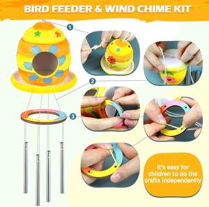 Suministros de fábrica DIY Arts Crafts hanging Bird eat House Kit de campanas de viento Juguetes educativos de dibujo producto barato - Product Image 6