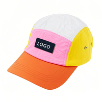 OEM Own Brand Logo Poliéster Sin estructurar 5 Paneles Goma Pvc Parche Logo Sport Cap Ligero Secado rápido Running Camp Cap