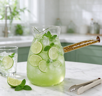 Carafe à café en verre avec poignée dorée scintillante, en borosilicate, pour café filtre ou thé glacé, idéale pour la maison et le café