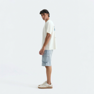 เสื้อยืดโอเวอร์ไซส์สีดำสำหรับผู้ชาย แขนสั้น คอกลม ผ้าฝ้ายเจอร์ซีย์ 100% ทรงลำลอง ความยาวปกติ น้ำหนัก 240 กรัม เป็นมิตรกับสิ่งแวดล้อม - Product Image 3