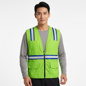 Chaleco de Seguridad Reflectante de Alta Visibilidad para Hombre con Bolsillos y Cierre de Cremallera para Ropa de Trabajo - Product Image 1