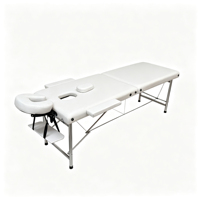 Table de massage portable haut de gamme à 2 sections, pieds en acier inoxydable, lit de spa pliable pour usage professionnel