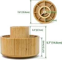 Support de rangement rotatif en bambou à 11 compartiments pour crayons, porte-stylos et organiseurs en bois pour bureau ou école, idéal pour le rangement des fournitures artistiques des enfants