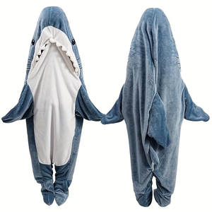 Pyjama <span class=keywords><strong>Kigurumi</strong></span> unisexe à capuche requin dessin animé, en polyester confortable, costume animal adulte pour fête cosplay - Product Image 3