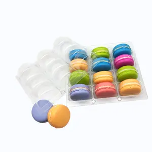 12 Macaron Kunststoff Clam shell Box