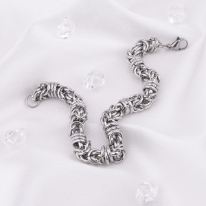 Handmade Stainless Steel Round <b>Byzantine</b> Chain <b>Bracelet</b> & Necklace for Men Multiple Sizes, Wholesale Pricing - Product Image 3