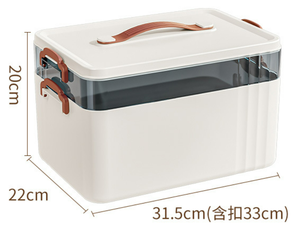 Scatola Portaoggetti Medica in Vendita, Grande Capacità, Rettangolare, in Plastica PP, con Manico Rimovibile e Scomparti, per Uso Domestico e Ufficio - Product Image 6