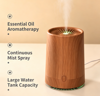 Diffuseur d'arômes électrique à grain de bois, à brume fine continue, avec éclairage LED, pour huiles essentielles – Meilleure vente