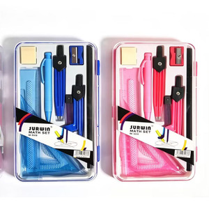 Oferta Especial: Juego de Geometría Escolar Surwin M-509 de 11 Piezas en Caja de Plástico Rectangular Multifuncional con Compás y Divisor para Exámenes Escolares - Product Image 1