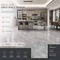 Carrelage en porcelaine effet marbre brillant 800x800mm, fabrication directe d'usine, une pierre quatre faces, résistant à l'usure, carrelage mural moderne pour intérieur