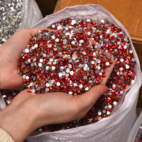 BOBOHOO Vente en gros SS3-SS30 Pierres de verre rondes à facettes plates, strass en cristal pour vêtements