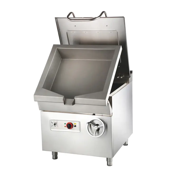 Ketel Listrik Stainless Steel Komersial 80L, Panci Masak Miring